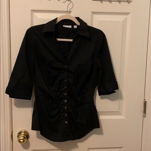 Stretch button up 3/4 sleeve top